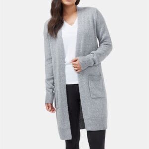 TenTree highline wool cardigan in light grey